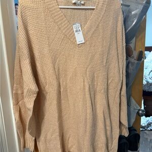 American Eagle Outfitters Beige V-Neck Sweater